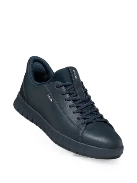 Fűzős bőr sneaker Geox kék