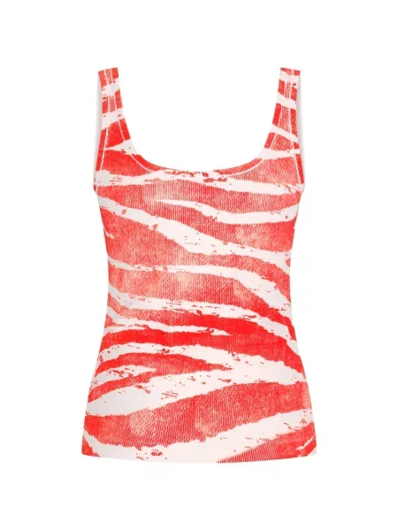 Top Blumarine cu imagine cu model zebră portocaliu