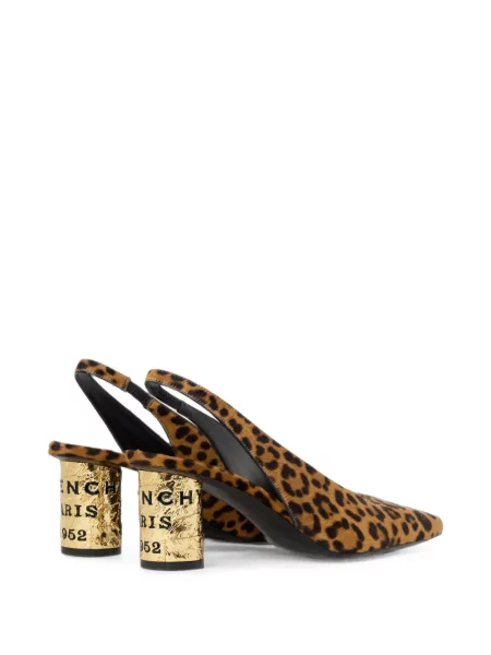 Pantofi cu toc Givenchy din piele cu model leopard maro