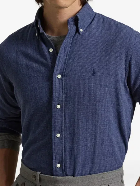 Samt prugasta košulja Polo Ralph Lauren s vezom plava