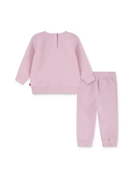 Levi's Kojenecká tepláková souprava HOODIE & JOGGER SET růžová