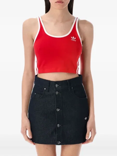 Decupat top Adidas cu dungi roșu