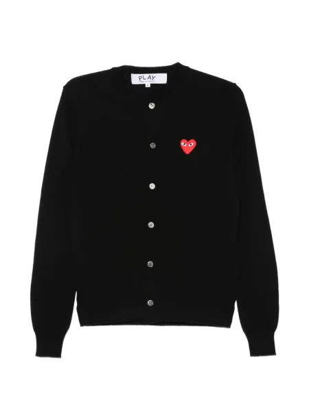Cardigan Comme Des Garcons Play cu motiv cu inimi negru