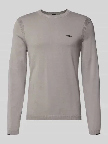 Sweter z dzianiny o kroju regular fit z czystej bawełny model ‘EVER-X’ Boss Green