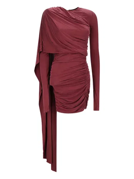 Rochie maxi The Andamane drapată lungă de costum roșu