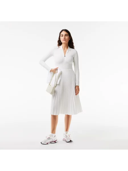 Lacoste Spódnica Plisowana Z Elastyczną Talią Lacoste biała