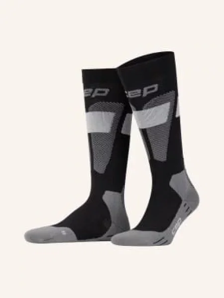 Cep Lyžařské Ponožky Ski Merino Tall / šedá černá