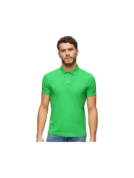 Tricou polo Superdry cu autograf verde