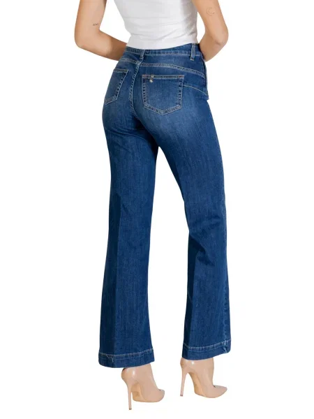 Jeansy o rozkloszowanym kroju z Liu Jo White niebieskie