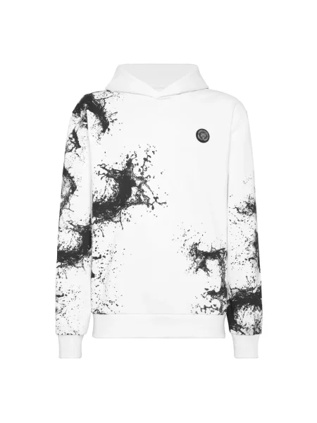 Bluza z kapturem Plein Sport z kapturem biała