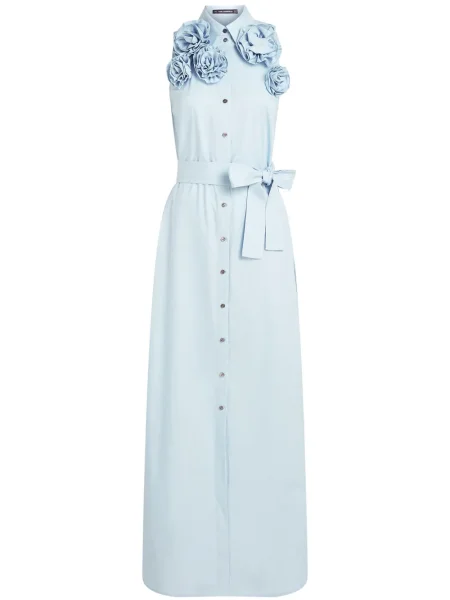 Maksi sukienka maxi Karl Lagerfeld w kwiatki garniturowa niebieska