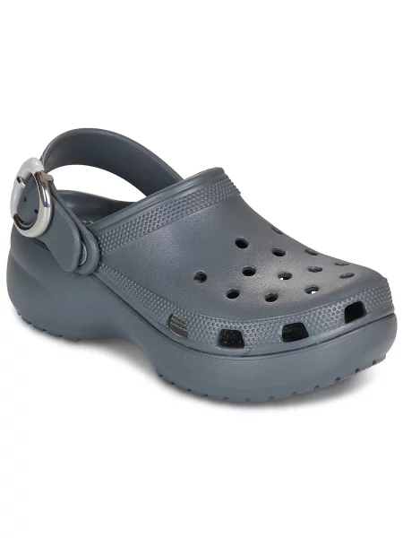 Pantofi Crocs cu platformă cu cataramă clasici gri