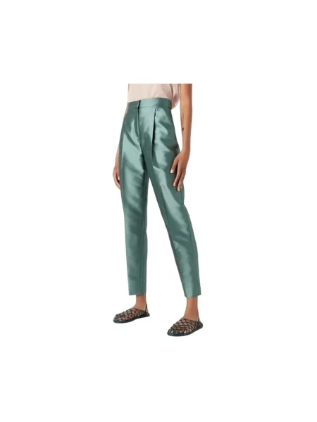 Jedwabne spodnie Emporio Armani zielone