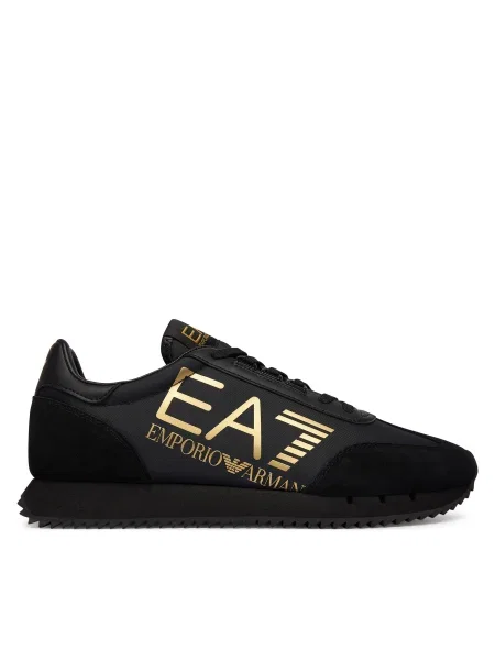 Sneakerși Emporio Armani Ea7 din piele negru