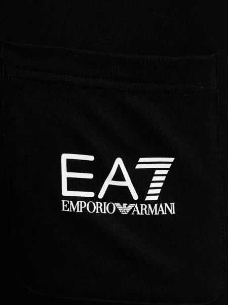 Pantaloni Ea7 Emporio Armani cu imagine alergare negru