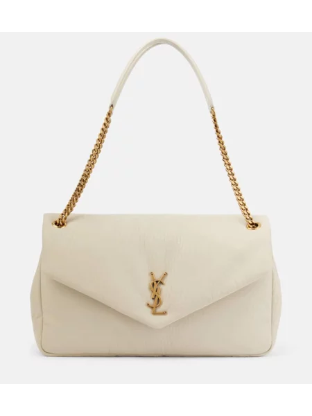Usnjena torbica Saint Laurent bela