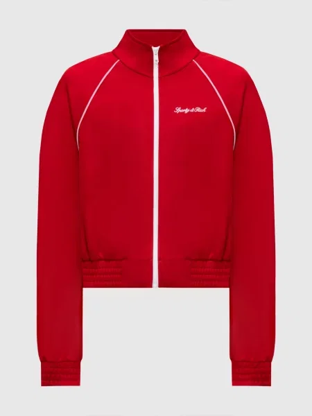Спортивна куртка з вишивкою логотипа Sporty & Rich червона
