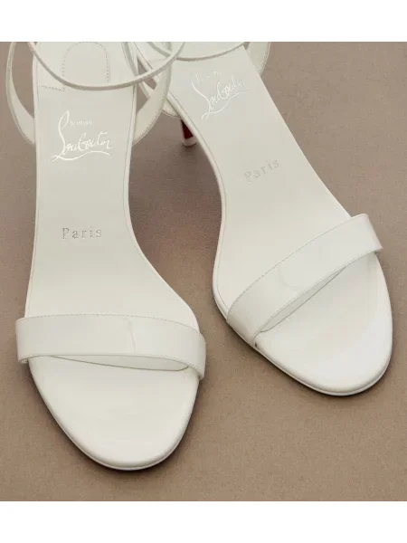 Sandale Christian Louboutin din piele slingback alb