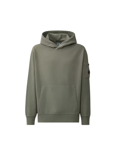 Lniana bluza z kapturem C.p. Company z kapturem szara