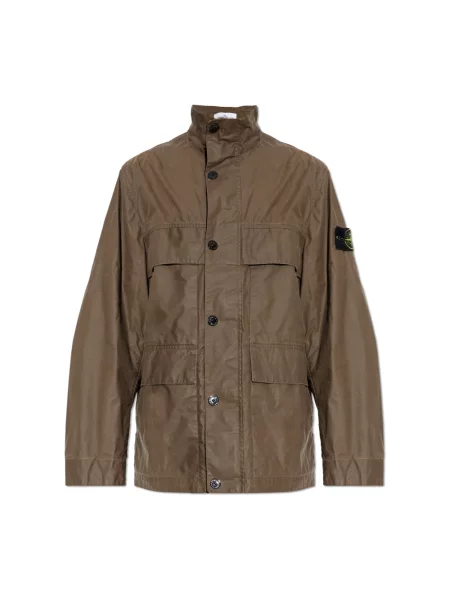 Woskowana kurtka Stone Island z kamieniami brązowa