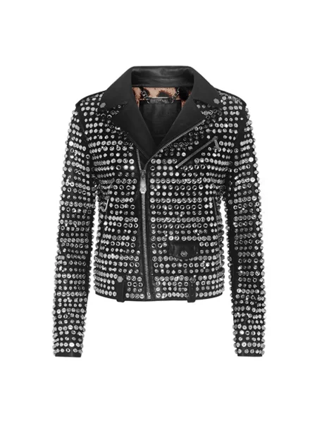 Kurtka skórzana Philipp Plein czarna