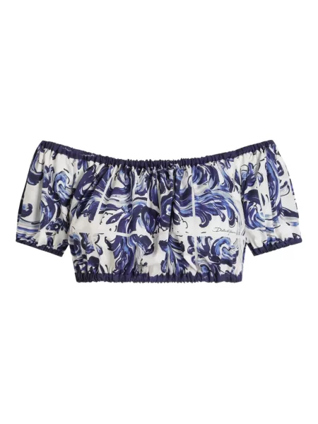 Top Dolce & Gabbana cu imagine cu model paisley albastru