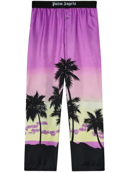 Pantaloni Palm Angels cu imagine violet