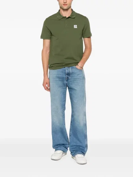 Tricou polo Balmain cu autograf verde