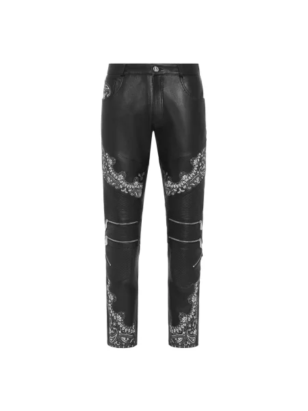 Spodnie Philipp Plein z wzorem paisley czarne
