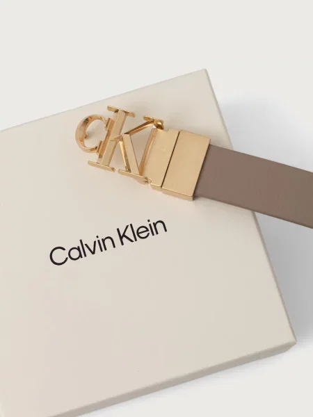 Bőr megfordítható öv Calvin Klein bézs