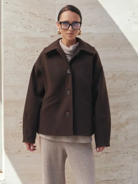 Пальто Seventeen вовна/віскоза коричневий