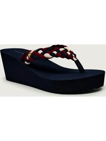 Éksarkú fonott vietnámi papucs Tommy Hilfiger kék