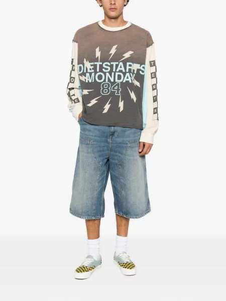 Lung tricou Diet Starts Monday cu imagine gri