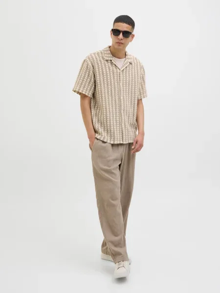 JACK & JONES Srajca JORSUMMER LUKE pesek / brokat