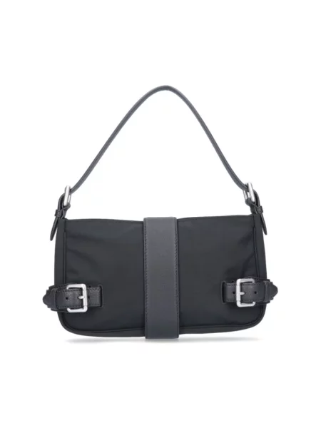 Torebka Bottega Veneta skórzana z logo czarna