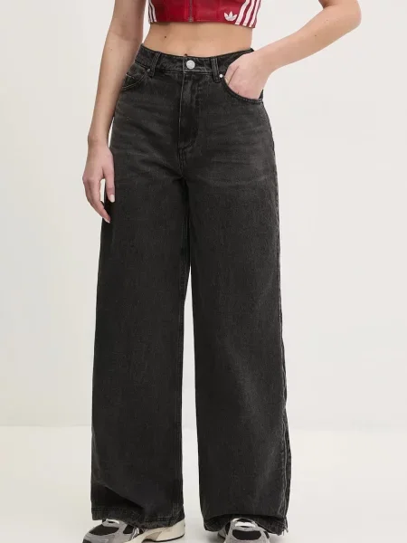 Adidas Originals jeans DENIM ZIP PANT femei negru