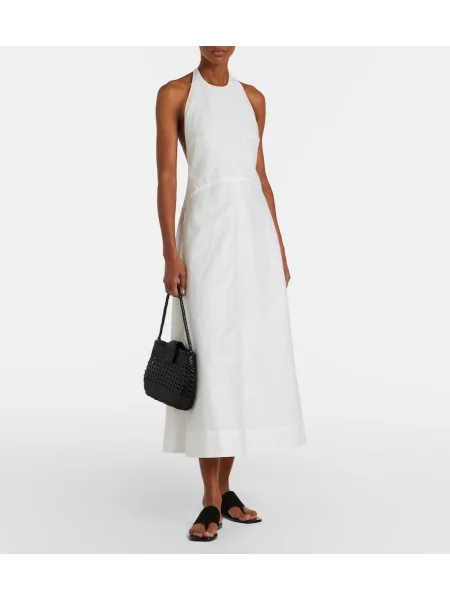 Rochie midi Róhe din poplin cu gât halter alb