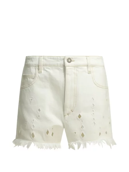 Pantaloni scurți Isabel Marant cu broderie alb