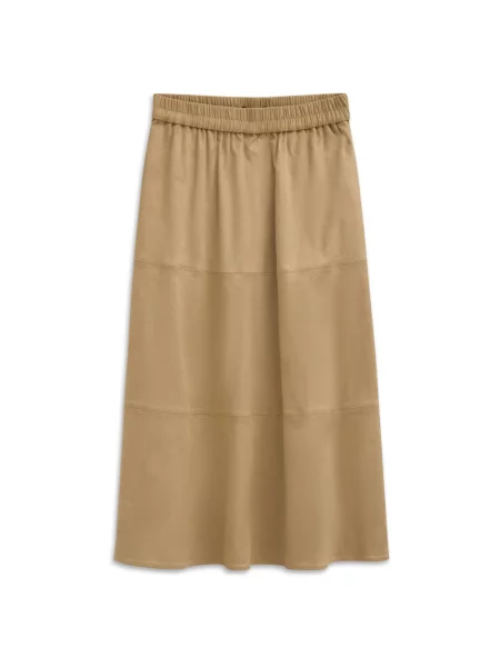 Spódnica skórzana Bugatti do kolan beżowa