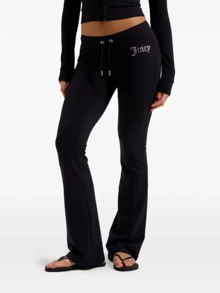Pantaloni Juicy Couture alergare cu autograf negru