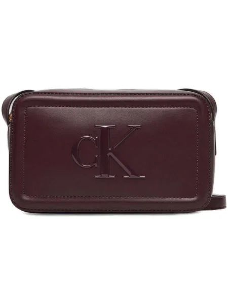 Džínsy Calvin Klein z ekologickej kože fialová