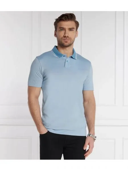 BOSS ORANGE Polo PeoxfordNew | Relaxed fit oxford albastru