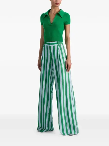 Pantaloni Alice + Olivia cu dungi verde