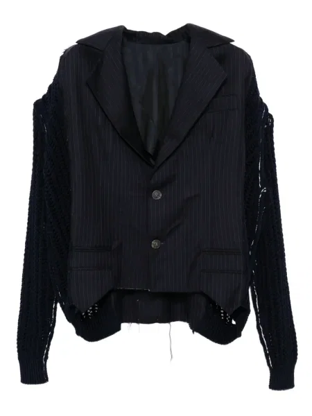 Vlněné sako Sonia Carrasco s oděrkami modré