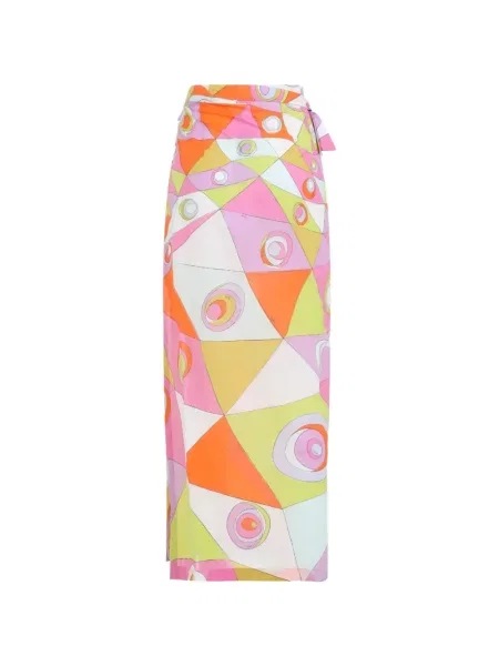 Fusta maxi Pucci cu imagine cu imprimeu geometric plic roz