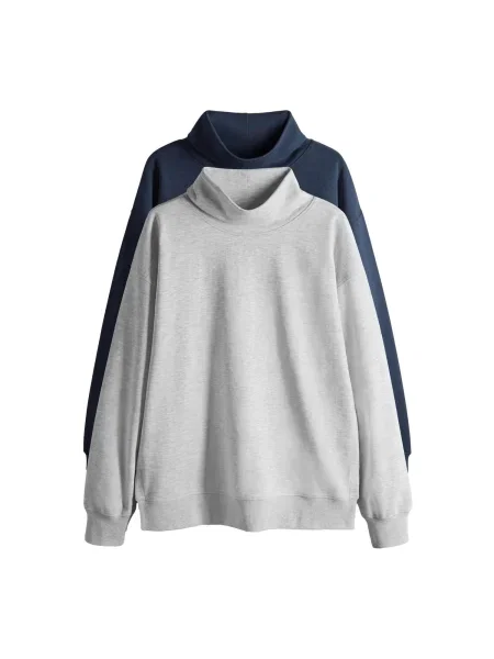 The Set Sweater majica mornarsko / svijetlosiva plava