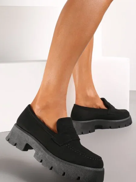 Mocasini pe Talpă Groasă cu Protector Misal negri