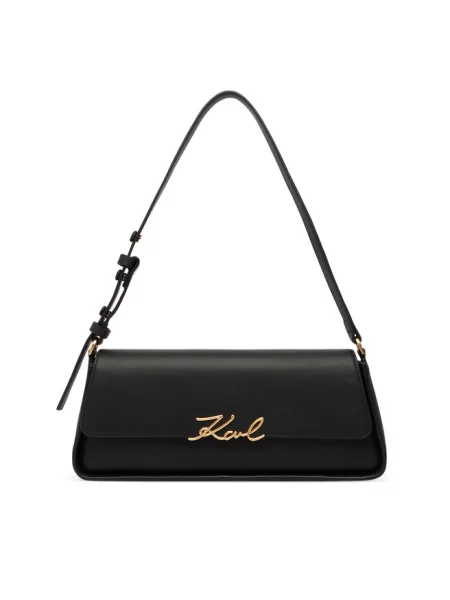 Karl Lagerfeld torebka bagietka skórzana K/SIGNATURE czarna