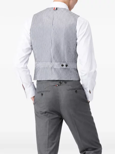 Vestă Thom Browne din țesătură twill gri