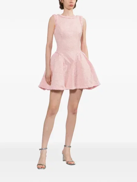 Rochie mini Self-portrait tricotate roz